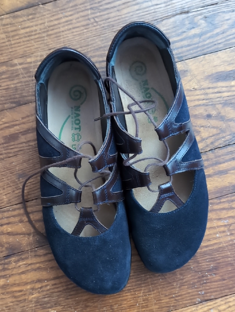 Naot Black Suede Leather Flats